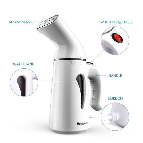  [아마존 핫딜]  [아마존핫딜]Homever Dampfglatter,130ML Steamer Dampfglatter,Schnell Aufheizender Handgehaltener Garment Steamer, Tragbares Dampfbuegeleisen fuer Reise/Urlaub/Hause