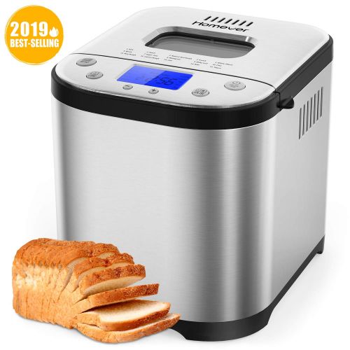  [아마존 핫딜]  [아마존핫딜]Brotbackautomat | Homever Brotbackmaschine mit Timer | aus Edelstahl | Programmierbar 15 Backprogramme | 3 Groesseneinstellung und Braunungsstufen | Warmhaltefunktion | Silber