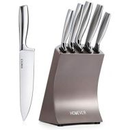 [아마존베스트]HOMEVER Knife Block Set, Professional Knife Set, 6-Piece Kitchen Knife Set with Stainless Steel Blade and Ergonomic, Extra Sharp Chefs Knife Set