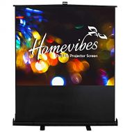 Homevibes 100 inch 4:3 Projector Screen Pull Up Portable Movie Screen Video Projection Screen for Home Theater Office Indoor Outdoor, 3D 4K HD Matte White Manual Aluminium Case, 1.