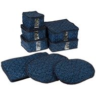 Homewear 8 Piece Hudson Damask China Storage Container Set, Navy