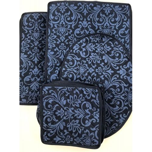  Homewear 8 Piece Hudson Damask China Storage Container Set, Navy