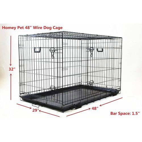  Homey Pet-18 24 30 36, 42, or 48 Wire Folding Cage with Pull Out Tray and Optional Floor Grid