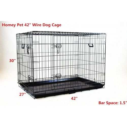  Homey Pet-18 24 30 36, 42, or 48 Wire Folding Cage with Pull Out Tray and Optional Floor Grid