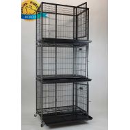 Homey Pet 37 Open Top Heavy Duty Dog Pet Cage Kennel w/Tray, Floor Grid, and Casters