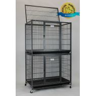 Homey Pet 37 Open Top Heavy Duty Dog Pet Cage Kennel w/Tray, Floor Grid, and Casters