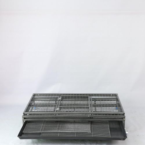  Homey Pet 37 Open Top Heavy Duty Dog Pet Cage Kennel w/Tray, Floor Grid, and Casters