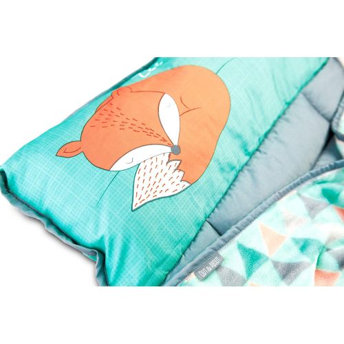  Homezy Nap Mats for Preschool Kinder Daycare  Toddler Kids Portable Sleeping Mat with Blanket + Pillow  Perfect for Boys or Girls (Sleepy Fox)