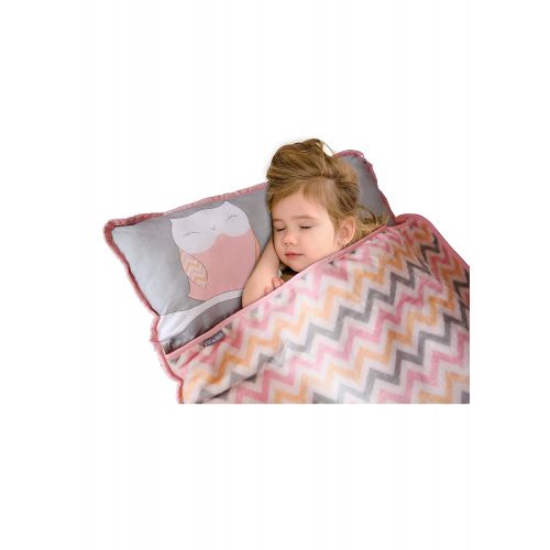  Homezy Toddler Nap Mats for Preschool Kinder Daycare  Blanket + Pillow for Boys or Girls  Foldable Comfy Cover...