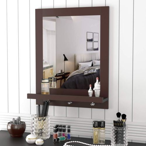  Homfa HOMFA Bathroom Wall Mirror Vanity Mirror Makeup Mirror Framed Mirror with Shelf for Home Multipurpose White