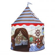 Homfu Play Tent for Kids Castle Playhouse for Children Boys Viking Pattern Popup Tent