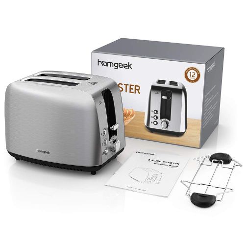  Homgeek Toaster, 2Scheiben, BPA Free, Stainless Steel