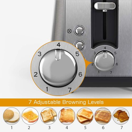  Homgeek Toaster, 2Scheiben, BPA Free, Stainless Steel