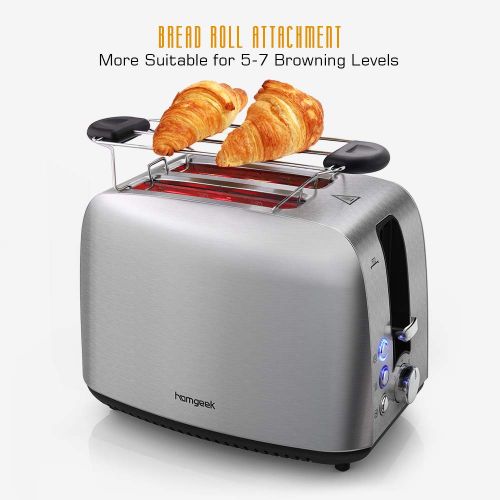  Homgeek Toaster, 2Scheiben, BPA Free, Stainless Steel
