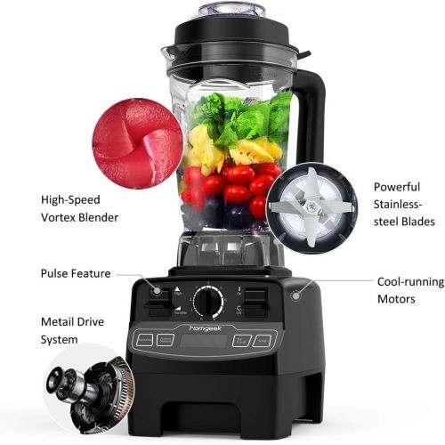  Standmixer Smoothie Maker, homgeek 2000W Smoothie Blender, Standmixer Hochleistung, 33,000 U/min, 2L Tritan-Behalter ohne BPA, High Performance Mixer[2019 Neue Version]