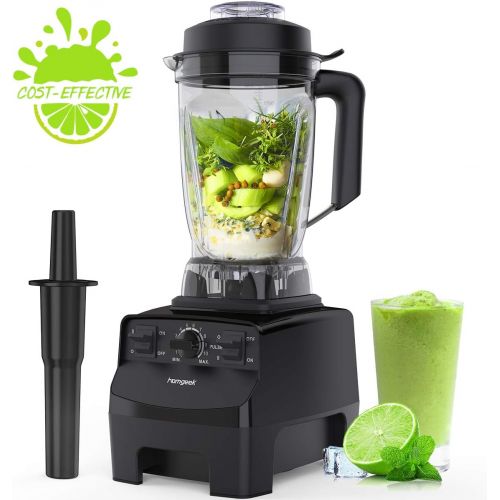  Standmixer Smoothie Maker,homgeek 2000W 2L Tritan-Behalter BPA-Free Edelstahl Standmixer 10 Geschwindigkeitsstufen,Deckel mit Nachfuelloeffnung,Impuls-/Ice-Crush Funktion [Energiekla