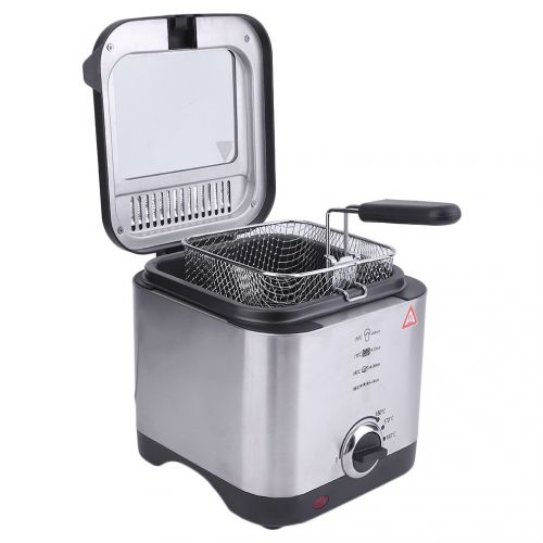  Homgrace Mini Fryer with Removable Frying Basket Stainless Steel 1.5L Capacity, 900Watt, Timer/Temperature Control/Clear View Window