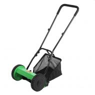 Homgrace Hand Push Reel Lawn Mower, Height Adjustable Classic Reel Mower Grass Catcher 5-Blade