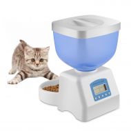 Homgrace New Version Automatic Cat Feeder Food Dispenser with LED Display, Voice Recording, Timer Programmable