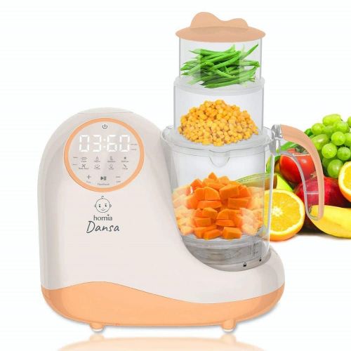  Homia Baby Food Maker Chopper Grinder - Mills and Steamer 8 in 1 Processor for Toddlers - Steam, Blend, Chop, Disinfect, Clean, 20 Oz Tritan Stirring Cup, Touch Control Panel, Auto Shut-