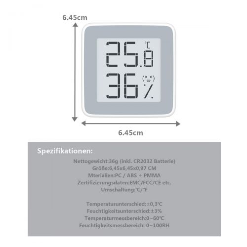  [아마존 핫딜]  [아마존핫딜]Homidy Hygrometer Digital Thermometer Innen,E-Ink HD display Digital Thermo-Hygrometer innen Feuchtigmesser