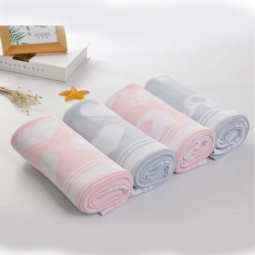  Homiest Baby Elephant Blanket Knit Baby Swaddle Blanket with Bunny Toy Gift for Infant Boys Girls(Pink, 30x40)