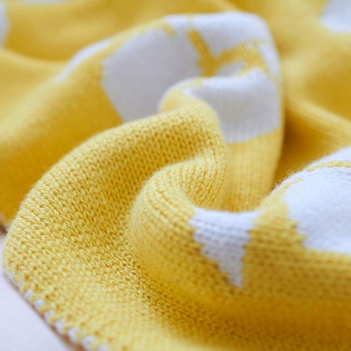  Homiest Baby Floral Swaddle Blanket Flower Blanket Knit Baby Swaddle Blanket for Infant Boys Girls Cribs, Strollers, Nursing (Yellow, 35x43)