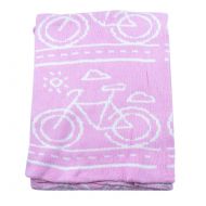 Homiest Bike Baby Blanket Bike Swaddle Blanket Knit Bicycle Baby Blanket for Infant Boys Girls Cribs, Strollers, Nursing (Pink, 35x43)