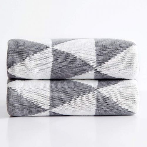  Homiest Geometric Triangle Blanket Baby Triangle Throw Blanket Knit Swaddle Blanket for Infant Boys Girls Cribs, Strollers, Nursing (Grey, 35x43)