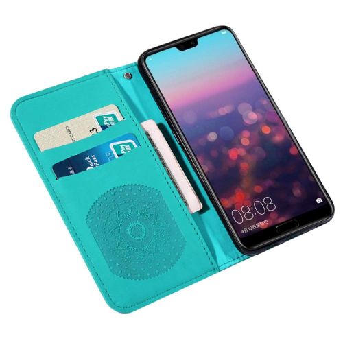  Homikon PU Leder Huelle Schoen Mandala Muster Schutzhuelle Brieftasche Ledertasche Handyhuelle mit Kartensteckplatz Stander Klapphuelle Etui Flip Case Kompatibel mit Huawei P20 - Gruen