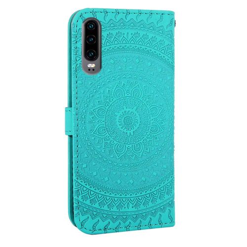  Homikon PU Leder Huelle Schoen Mandala Muster Schutzhuelle Brieftasche Ledertasche Handyhuelle mit Kartensteckplatz Stander Klapphuelle Etui Flip Case Kompatibel mit Huawei P30 - Gruen