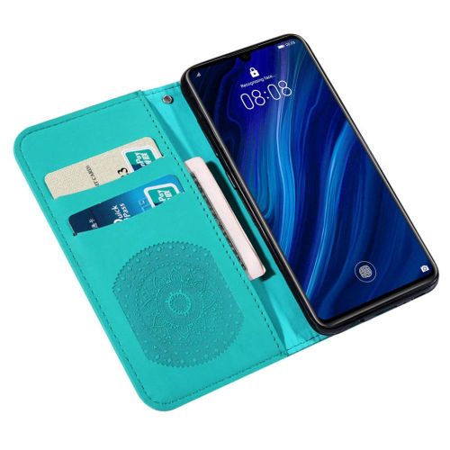  Homikon PU Leder Huelle Schoen Mandala Muster Schutzhuelle Brieftasche Ledertasche Handyhuelle mit Kartensteckplatz Stander Klapphuelle Etui Flip Case Kompatibel mit Huawei P30 - Gruen