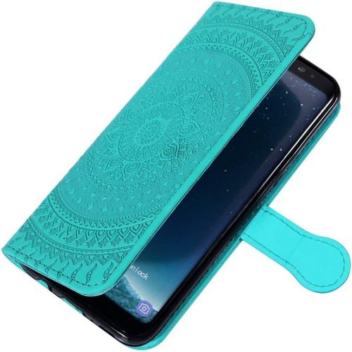  Homikon PU Leather Case Beautiful Mandala Pattern Protective Wallet Leather Case Mobile Phone Case with Card Slot Stand Flip Case Compatible with Samsung Galaxy A8 Plus 2018