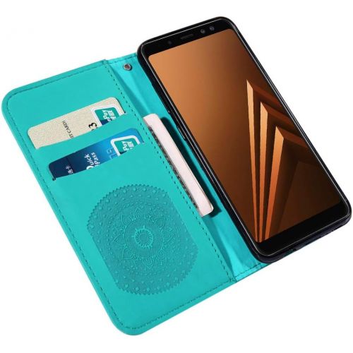  Homikon PU Leather Case Beautiful Mandala Pattern Protective Wallet Leather Case Mobile Phone Case with Card Slot Stand Flip Case Compatible with Samsung Galaxy A8 Plus 2018