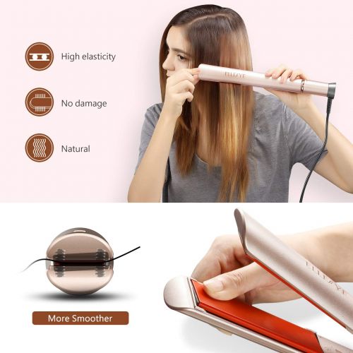  [아마존 핫딜]  [아마존핫딜]Homitt Hair Straightener and Curler, Pro Ceramic Flat Iron for Hair with Dual Voltage and Negative Ion for All Hair Style Twist Straightening Iron Adjustable Temperature(250-450F)