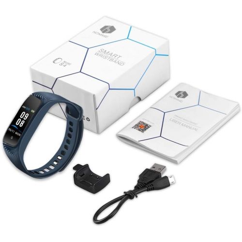  Hommie Fitness Tracker Wasserdicht Smartwatch, Kalorienzahler, Schlaf-Monitor, Pulsmesser, Reminder Ersatzarmband Sportband fuer iOS & Android
