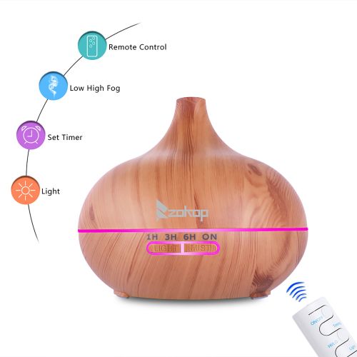  Hommoo 110V 500ML Aroma Essential Oil Diffuser, 7 Color Lights Cool Mist Humidifier for Office Home Study Yoga Spa