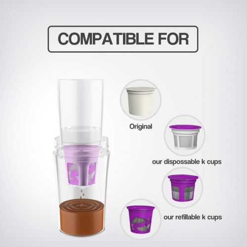  homozy Portable Drip Coffee Maker Travel Mug Compatible with Refillable K Cups Single-Serve Portable Mini Manual Coffee Machines for Camping, Hiking, Travel, Outdoor