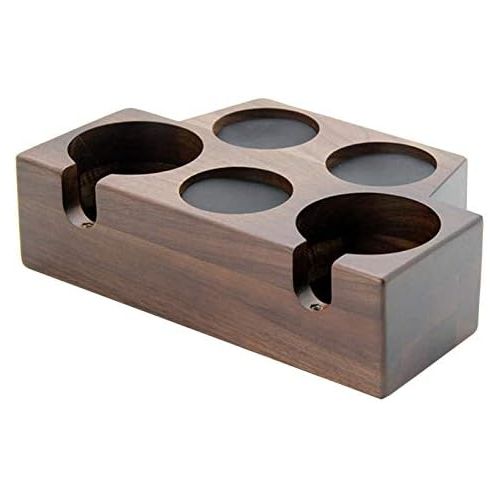  homozy Coffee Filter Tamper Holder Wooden Espresso Tamper Mat Stand - 5 Holes 58mm