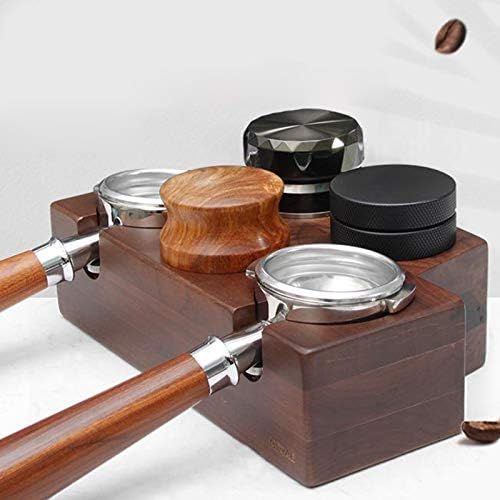  homozy Coffee Filter Tamper Holder Wooden Espresso Tamper Mat Stand - 5 Holes 58mm