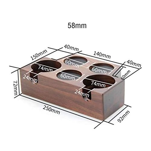  homozy Coffee Filter Tamper Holder Wooden Espresso Tamper Mat Stand - 5 Holes 58mm