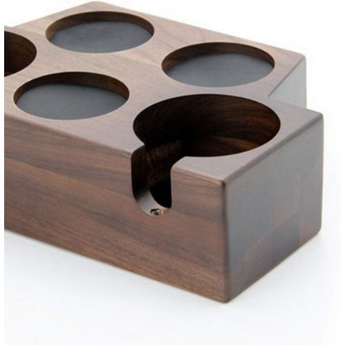  homozy Coffee Filter Tamper Holder Wooden Espresso Tamper Mat Stand - 5 Holes 58mm