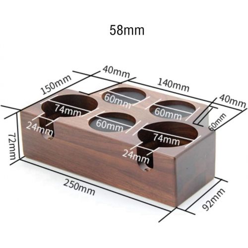  homozy Coffee Filter Tamper Holder Wooden Espresso Tamper Mat Stand - 5 Holes 58mm