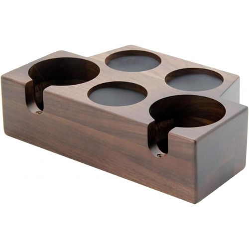  homozy Coffee Filter Tamper Holder Wooden Espresso Tamper Mat Stand - 5 Holes 58mm