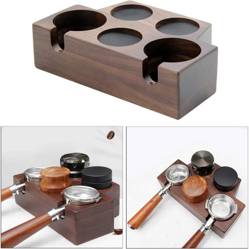  homozy Coffee Filter Tamper Holder Wooden Espresso Tamper Mat Stand - 5 Holes 58mm