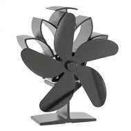 homozy 5 Blades Heat Powered Stove Fan for Wood/Log Burner/Fireplace, Compact Size 6.3 x 6.9 inches