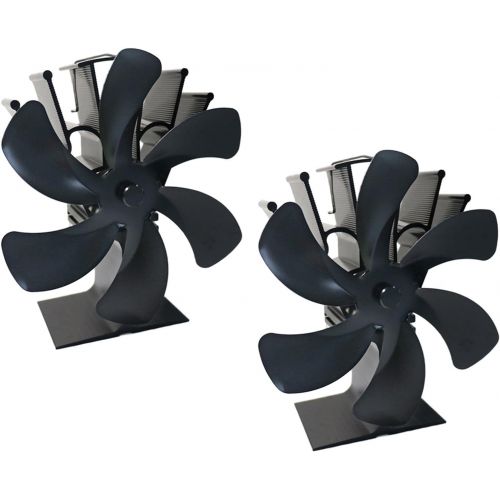  homozy 2 Pack Powered Wood Stove Fan Fireplace Fan Eco Friendly 6 Blade Twin Motor