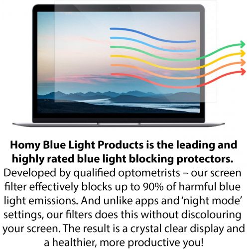  [아마존베스트]Homy Anti-Blue Light [2-Pack] Matte Screen Protector Kit for 15.6 inch Widescreen Laptops. Reduce UV and Eyes Protection. Included: Web Camera Cover. Display size: 7 5/8 x 13 9/16