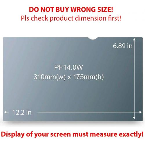  [아마존베스트]homy Privacy Matte Screen Protector for 14.0 inch Widescreen Laptops. Bonus: Web Camera Sliding Cover for Computer, Storage Folder. Easy Removable, Filter Size: 6 7/8 x 12 3/16 inc