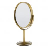 Homyl Mini Lady Girl Beauty Make Up Tabletop Mirror Cosmetic Dual Side Normal+Magnifying Stand Mirror 6inch Height - Bronze